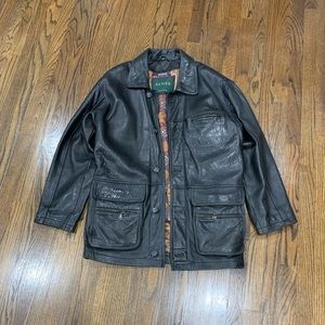 Vintage Danier Oversized Leather Jacket with Detachable Vest Men’s Small